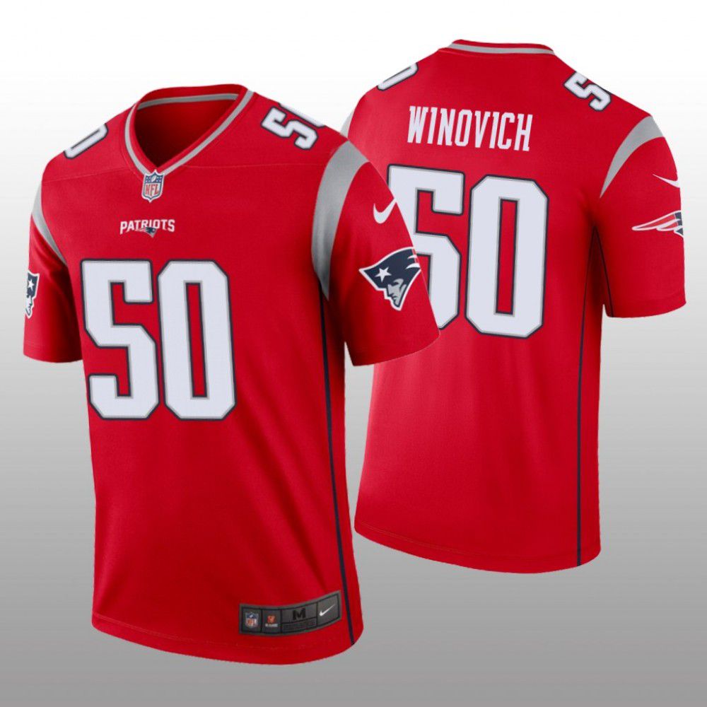 Men New England Patriots #50 Chase Winovich Nike Red Inverted Legend NFL Jersey